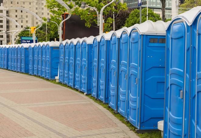 Seasonal porta potty units set up at a HUDSON, WISCONSIN venue