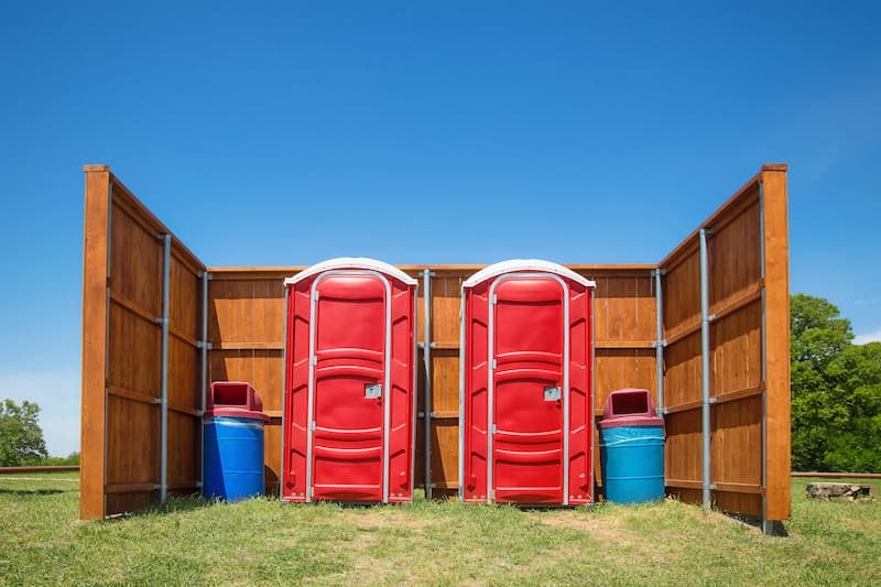Short-term porta potty units staged for delivery in HUDSON, WISCONSIN